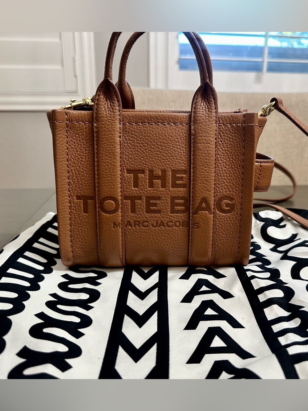 Marc Jacobs Pebbled Leather Mini Tote in Argan Oil